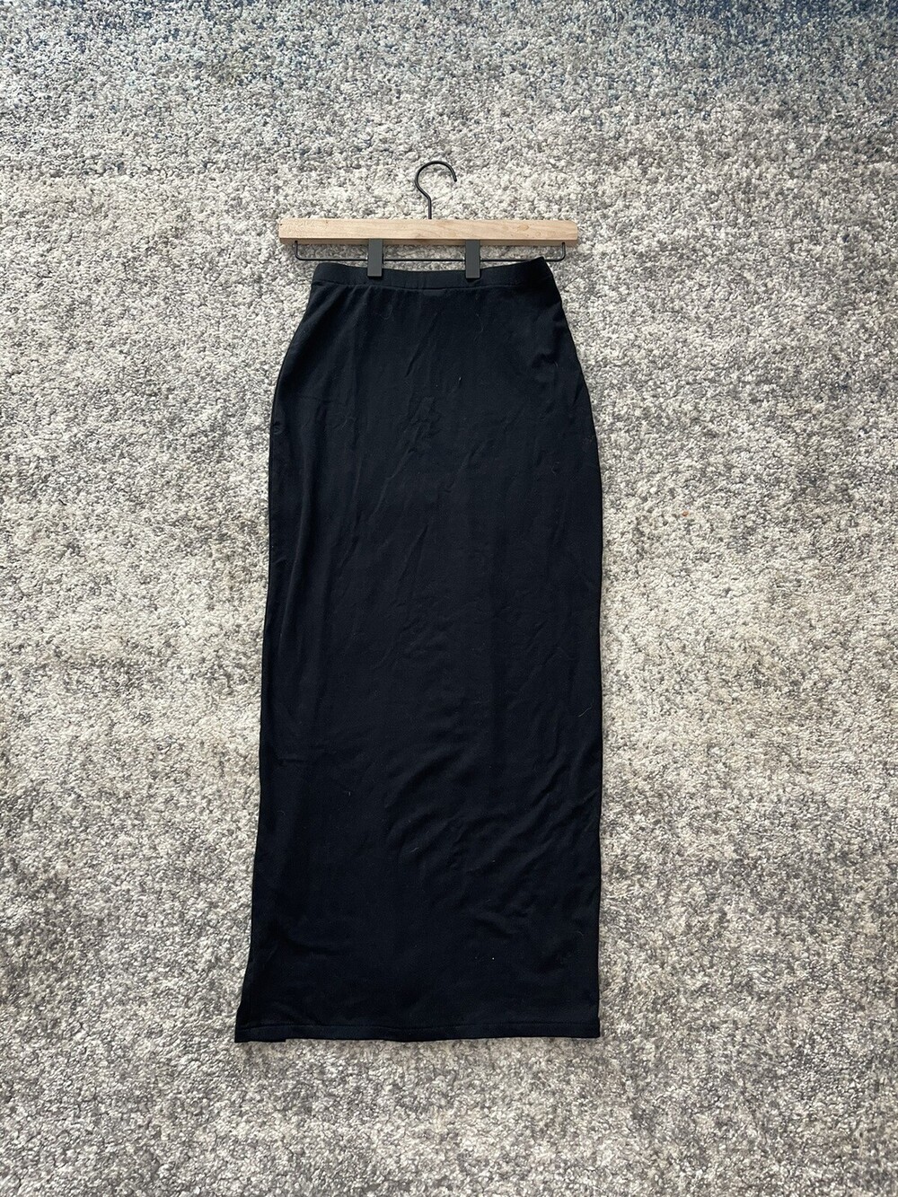 Open Edit Slit Hem Midi Skirt - Womenâs Black - Size XXS